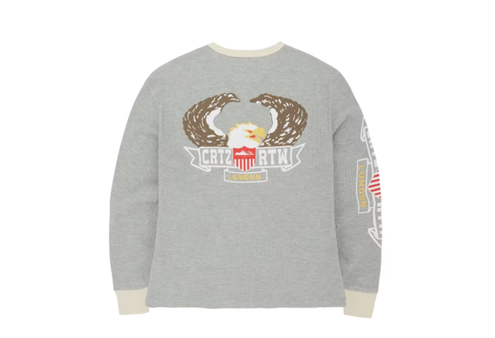 Corteiz Dipset Eagle Waffle Longsleeve Grey - BITE EM