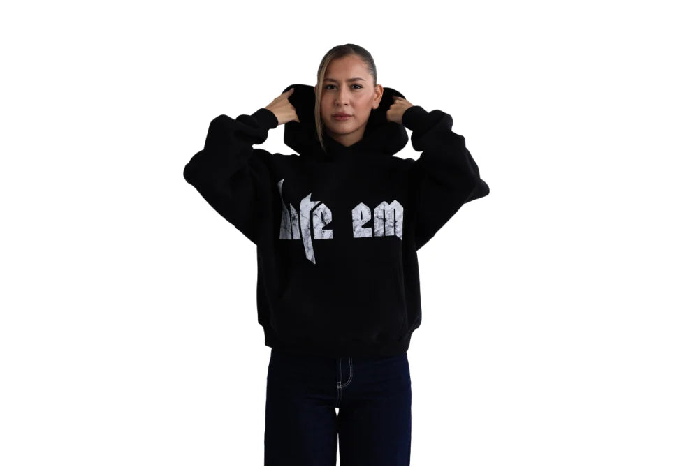BITE EM Hoodie Washed Black